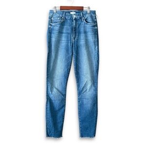 Mother Looker Ankle Fray Skinny Jeans One Smart Cookie Wash Size 26